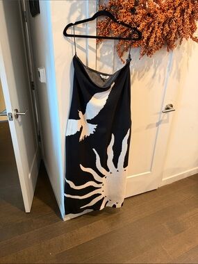 Anthropologie Black and White Strapless Sun & Bird Knit Dress